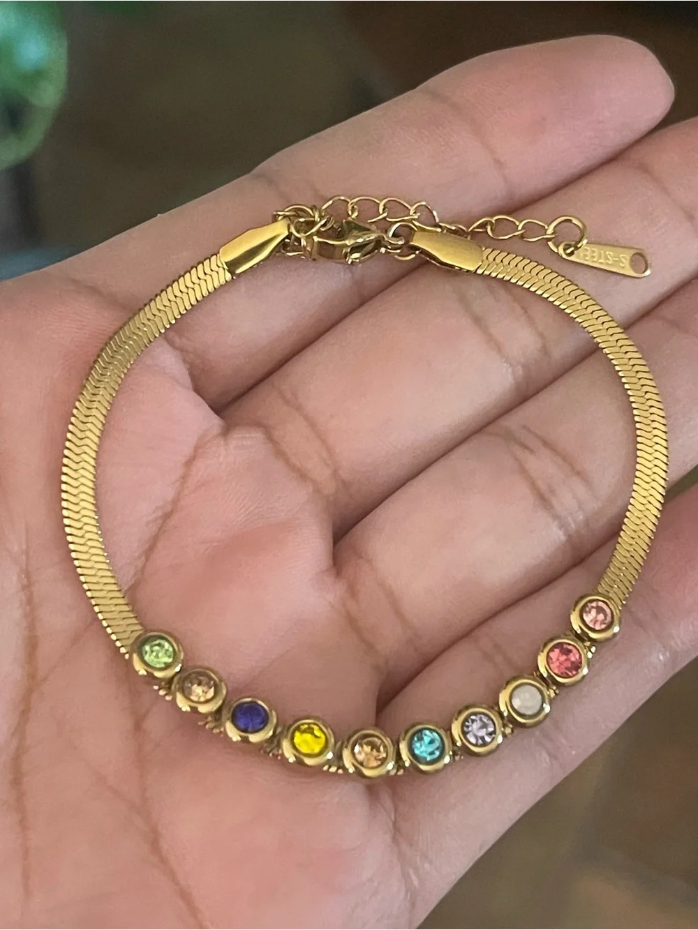 Gold-Tone Multicolor Crystal Bracelet